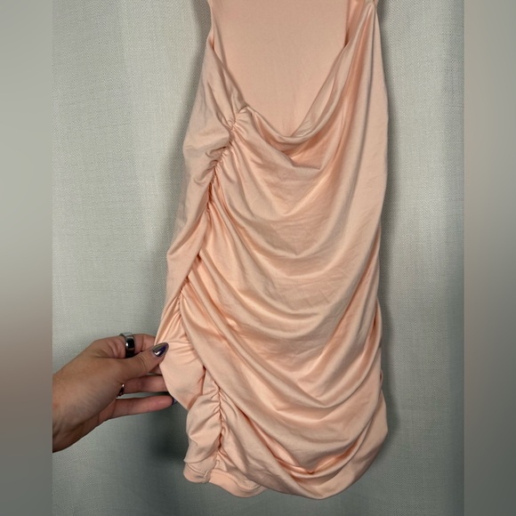 Oh Polly Entwined Blush Pink Twist Cut Out Mini Dress Size 2 - Picture 9 of 11